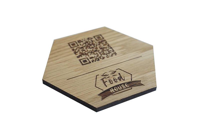 Qr code plaquette bois