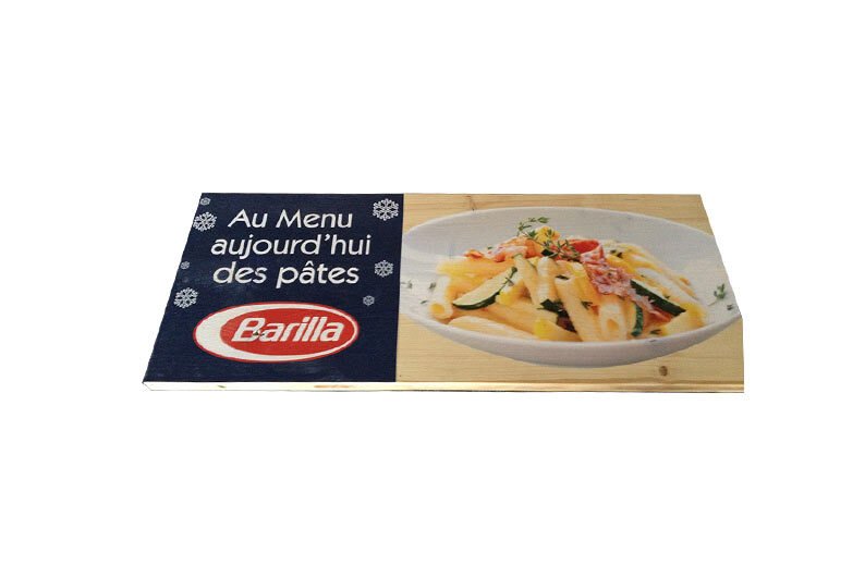 impression sur bois Barilla