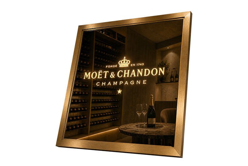 miroir lumineux Moet et Chandon