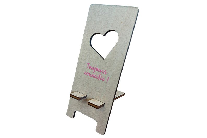 support téléphone coeur