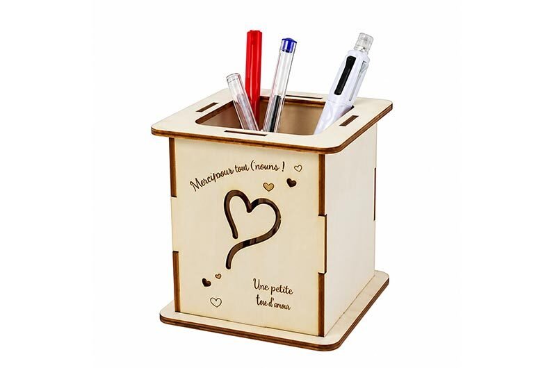 pot à crayons coeur